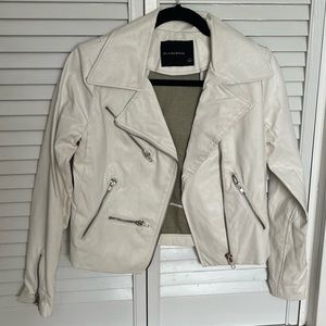 Olivaceous, White leather jacket. Small
